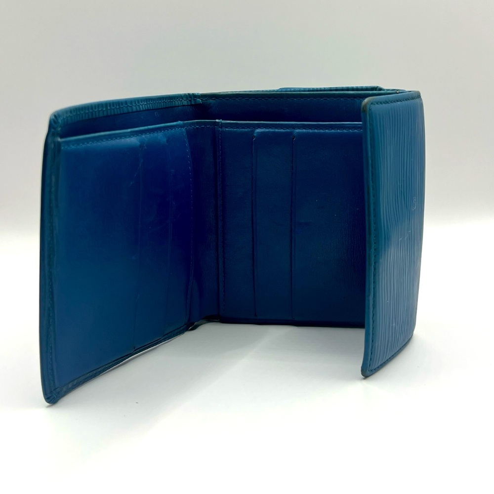 AUTHENTIC LOUIS VUITTON BLUE EPI BIGOLD WALLET WITH COIN POUCH. UNISEX - Picture 3 of 4